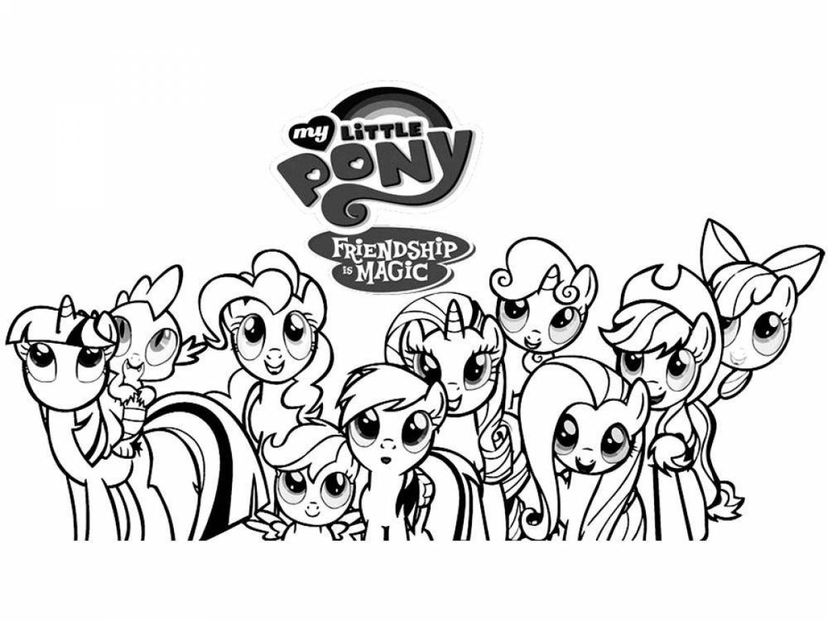 Happy pony coloring page