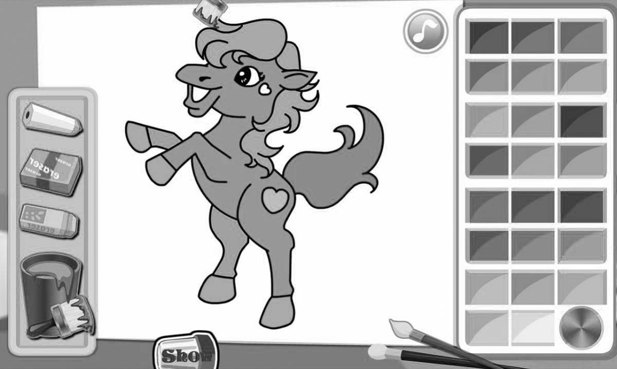 Fun coloring pony