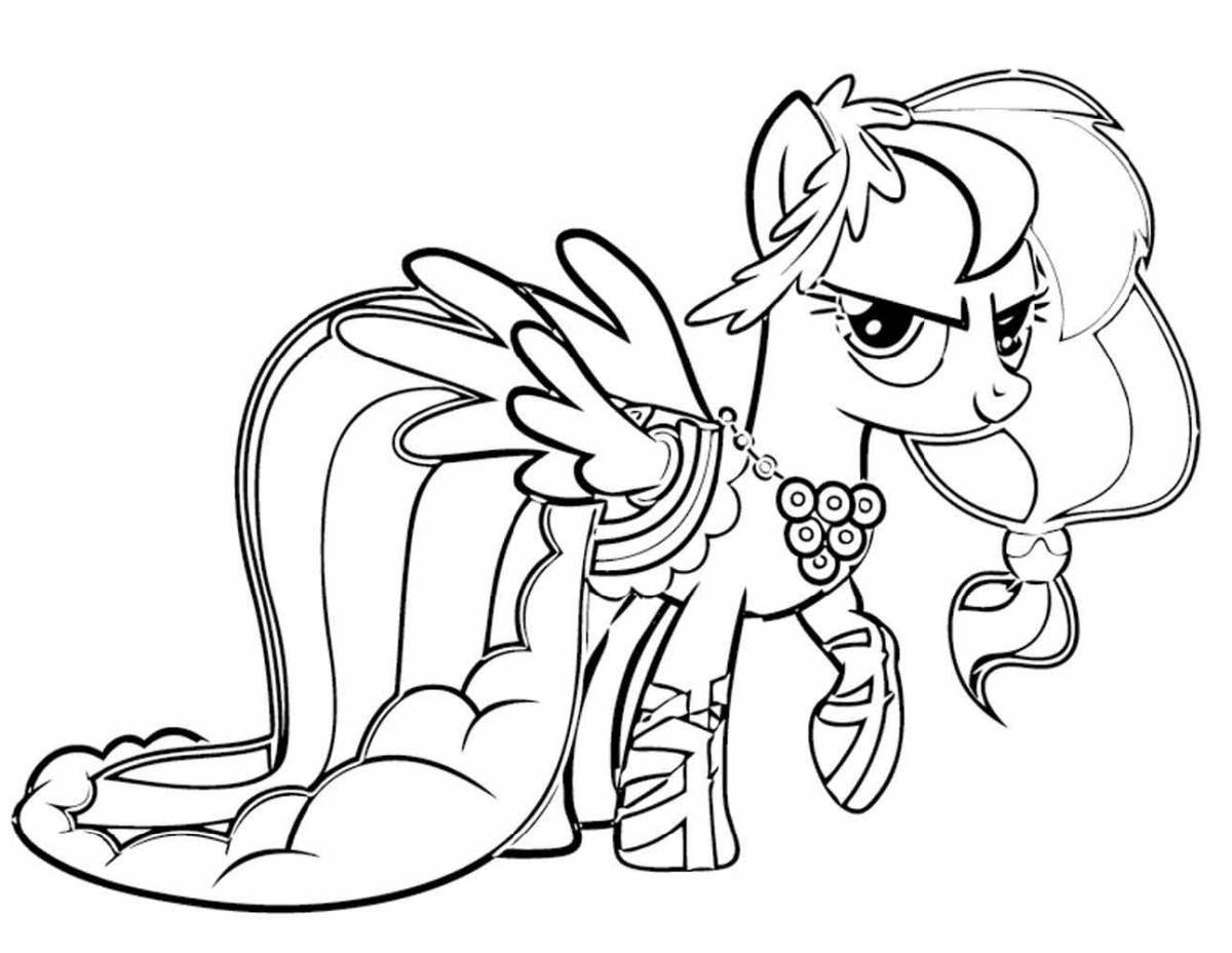 Coloring page charming pony