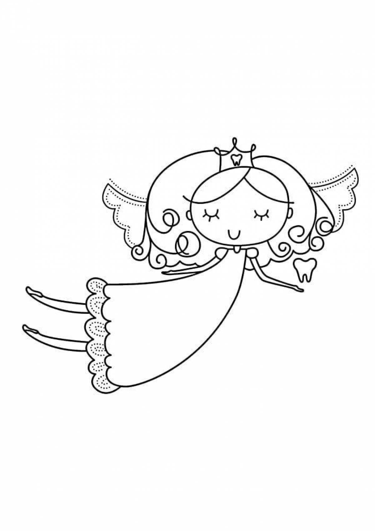 Shiny fairy tooth coloring book