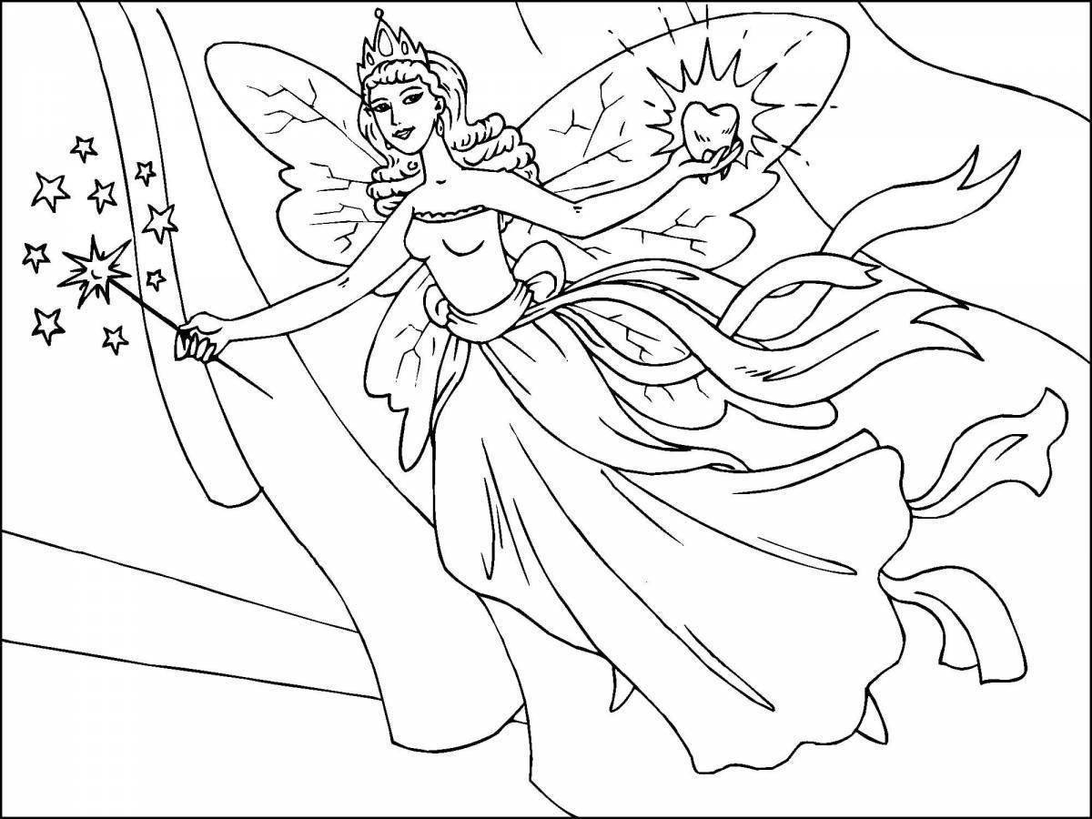 Sparkling fairy tooth coloring book