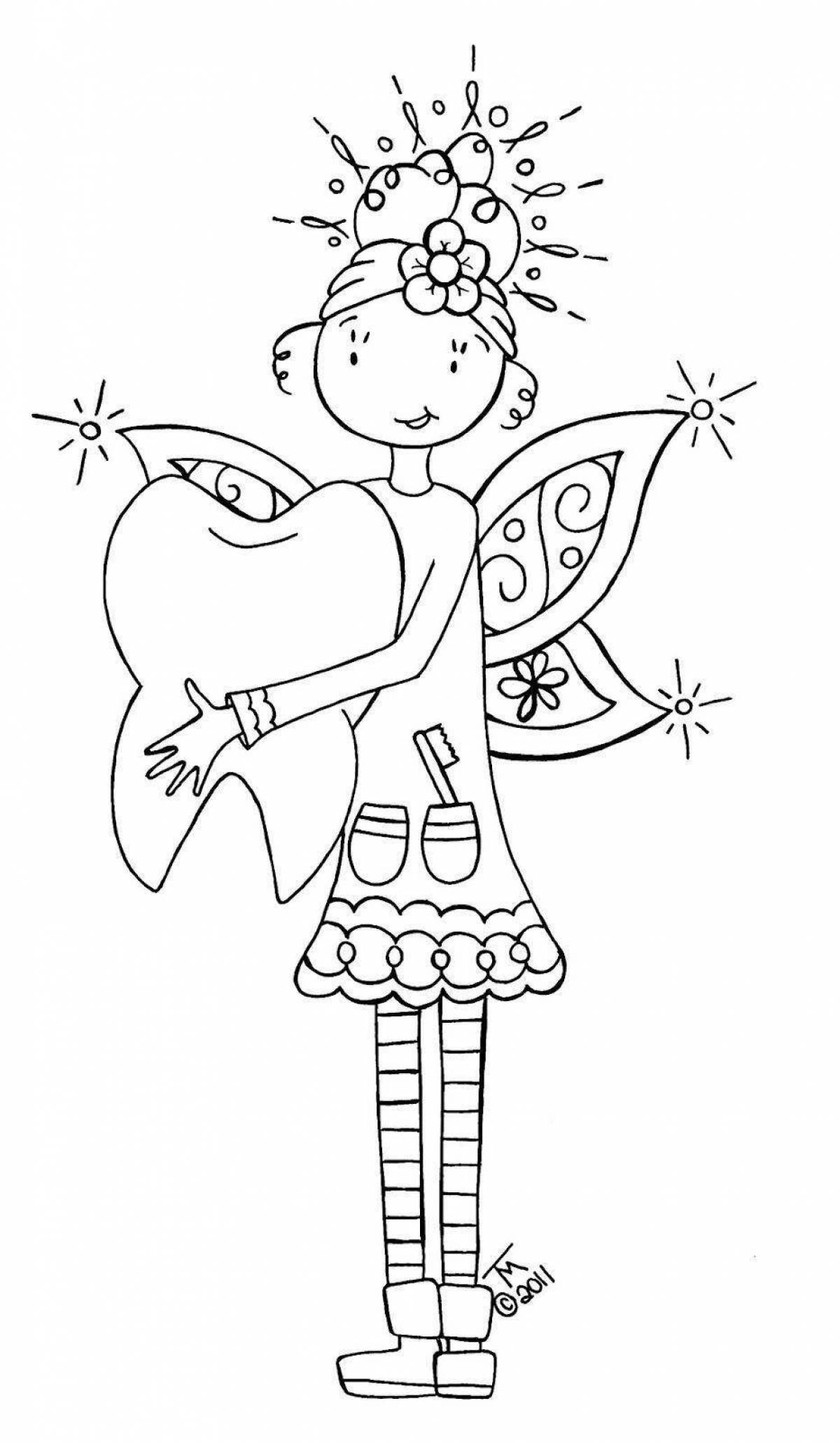 Dazzling fairy tooth coloring book