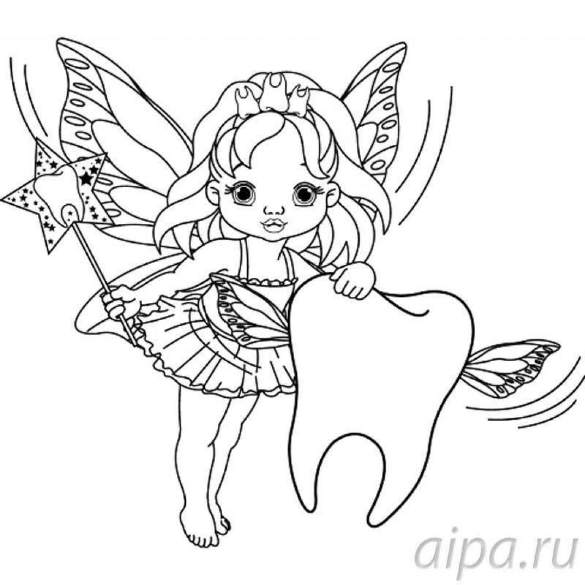 Serene tooth fairy coloring