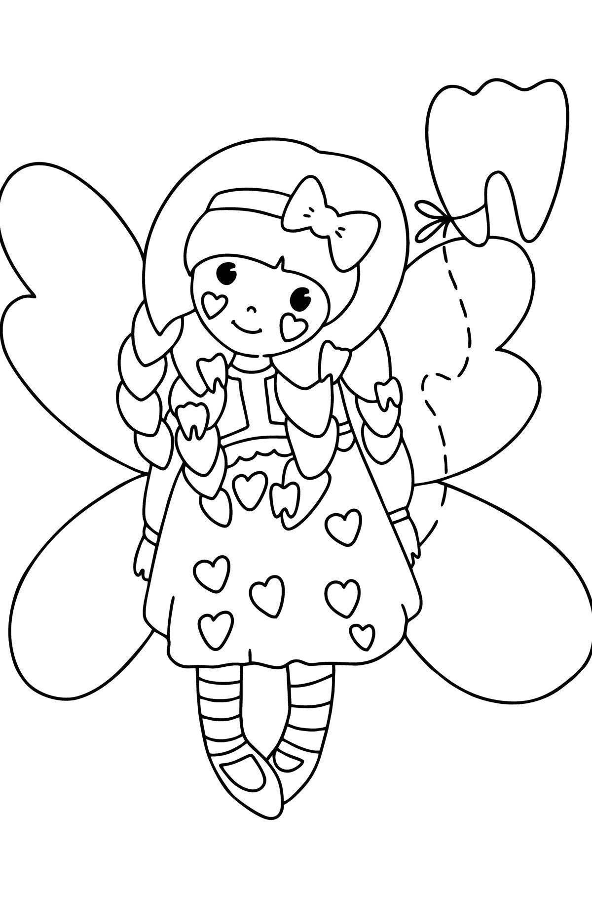 Peaceful coloring fairy tooth
