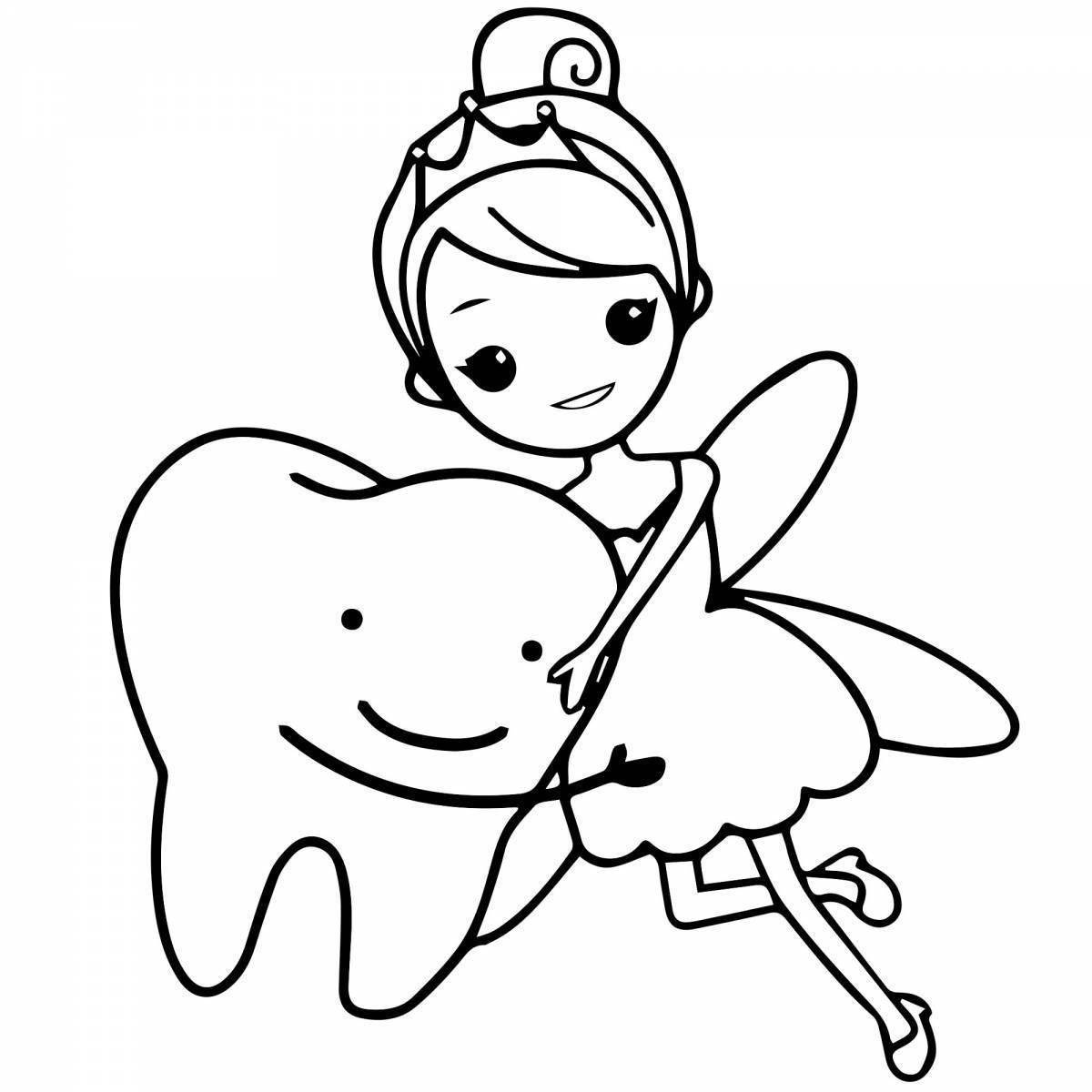Mysterious fairy tooth coloring book