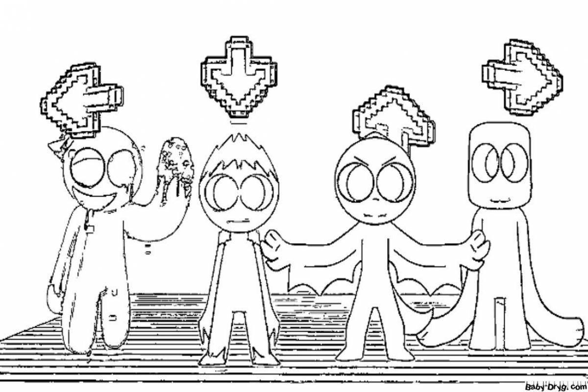 Lovely rainbow friends coloring game