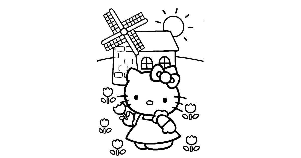 Funny coloring of chickens hello kitty