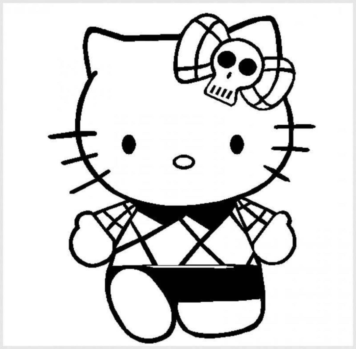 Hello kitty chick holiday coloring