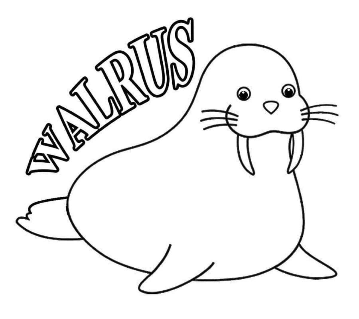 Fantastic walrus coloring book for kids
