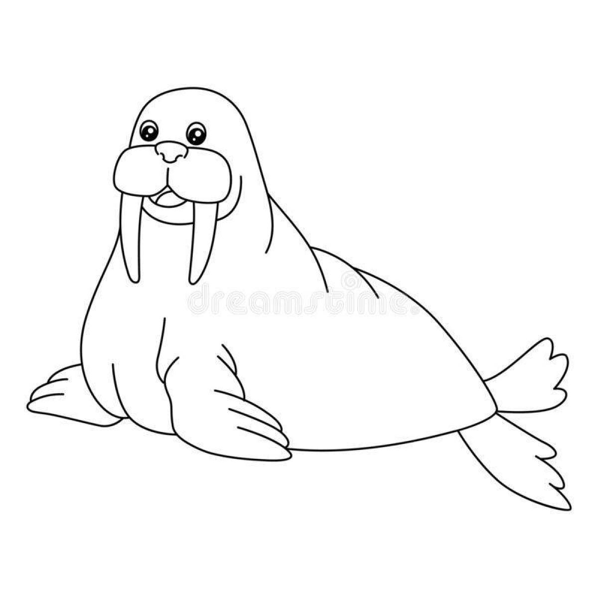 Incredible walrus coloring book for kids