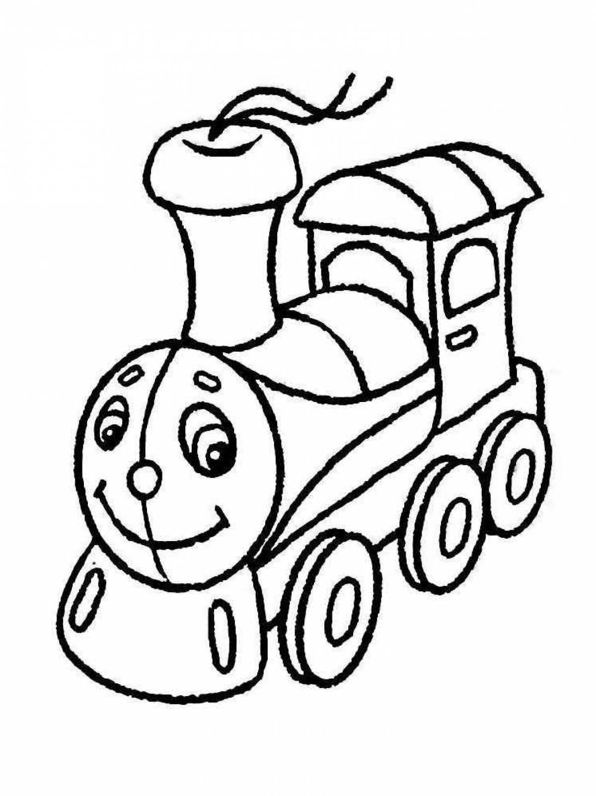 Веселая раскраска поезда для детей