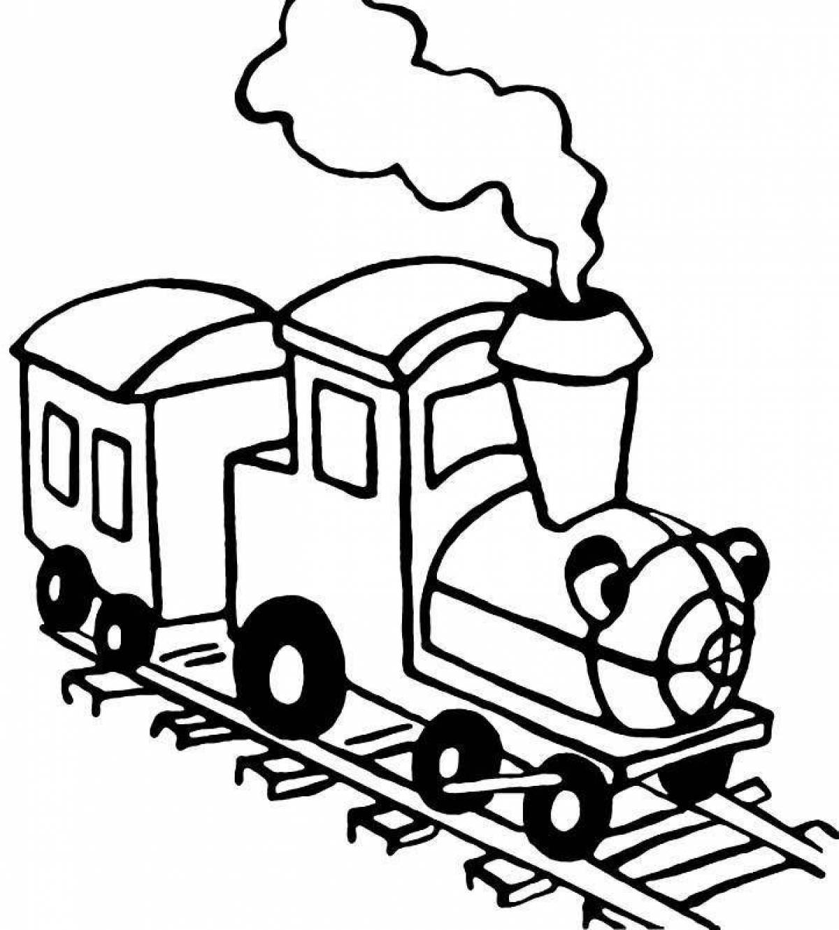 Удивительная страница раскраски поезда для детей