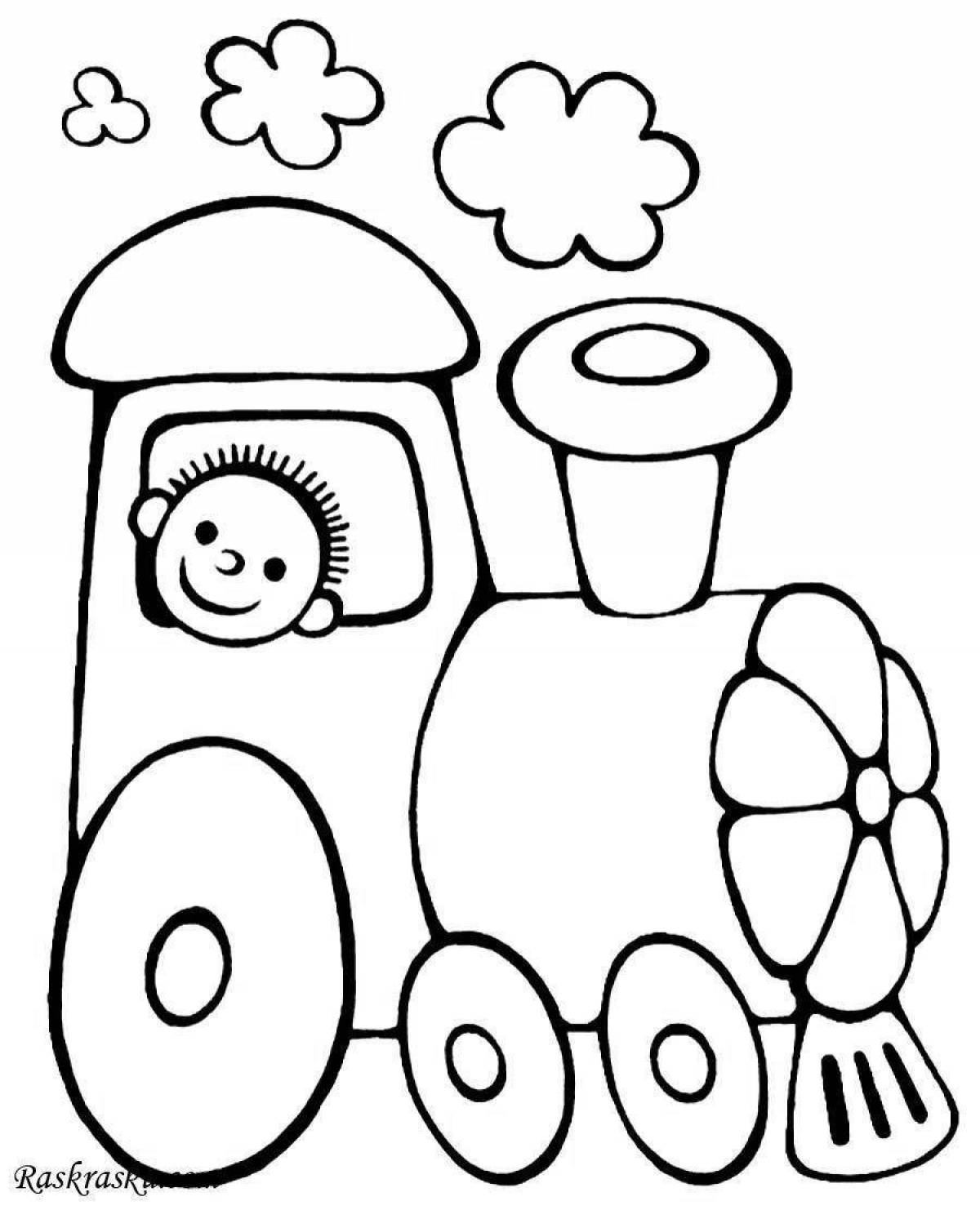 Выдающаяся страница раскраски поезда для детей