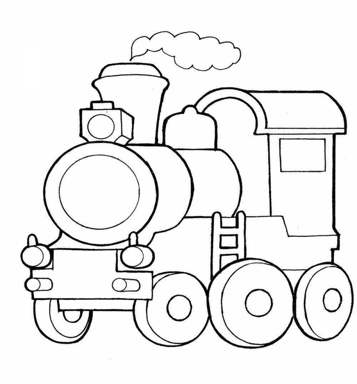 Awesome train coloring page for kids