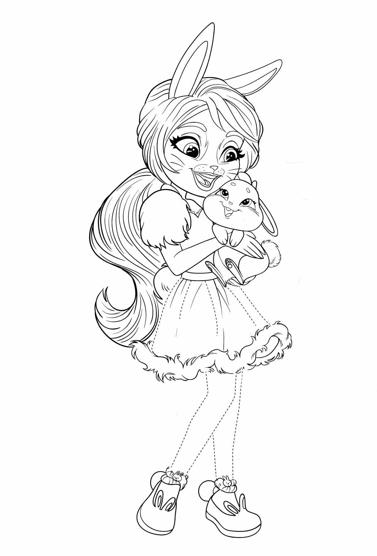 Adorable enchantimals and pets coloring page