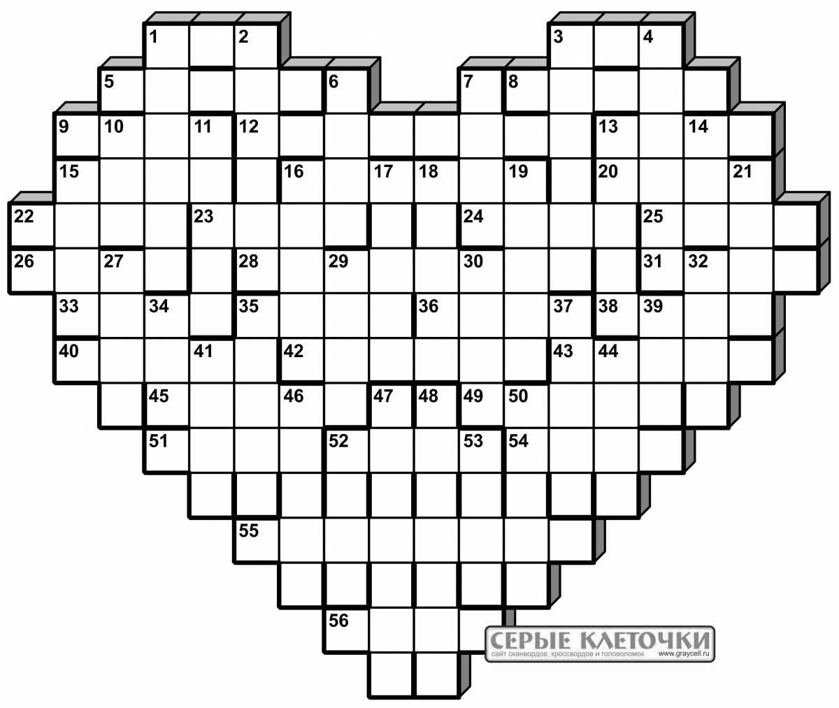 Handmade crossword from bright ceramic tiles