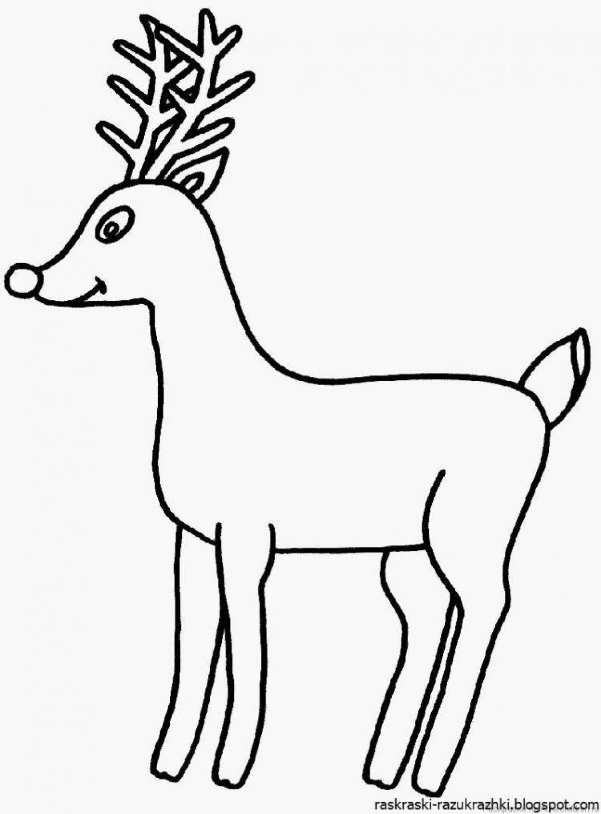 Playful reindeer coloring page for kids
