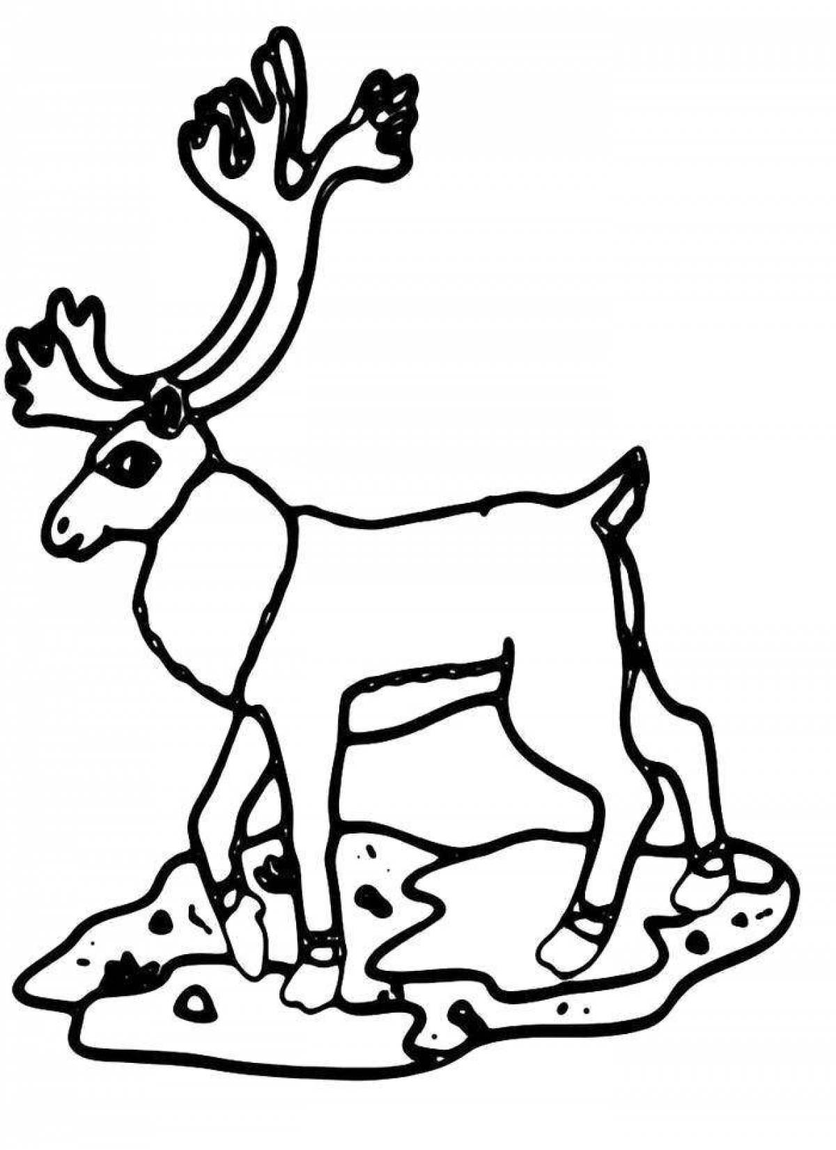 Animated deer coloring pages for kids
