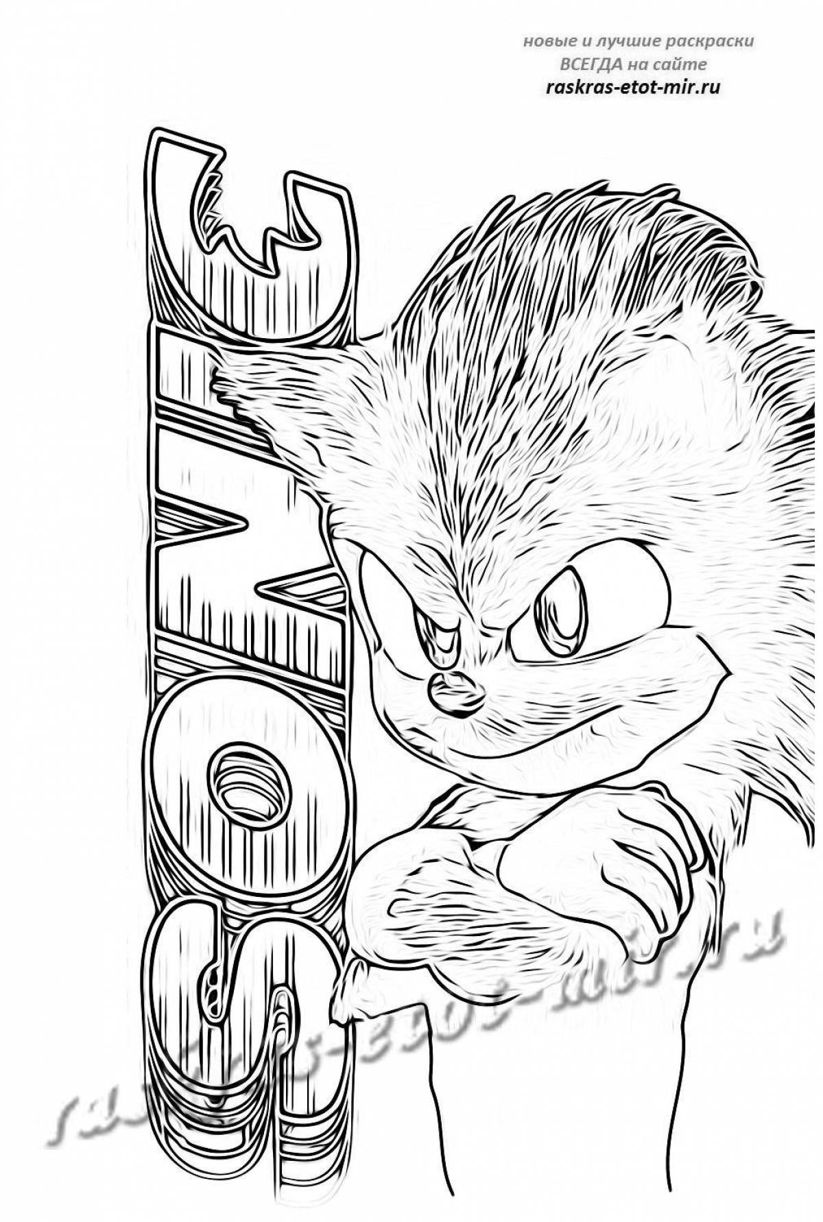 Sonic movie 2 glowing coloring book