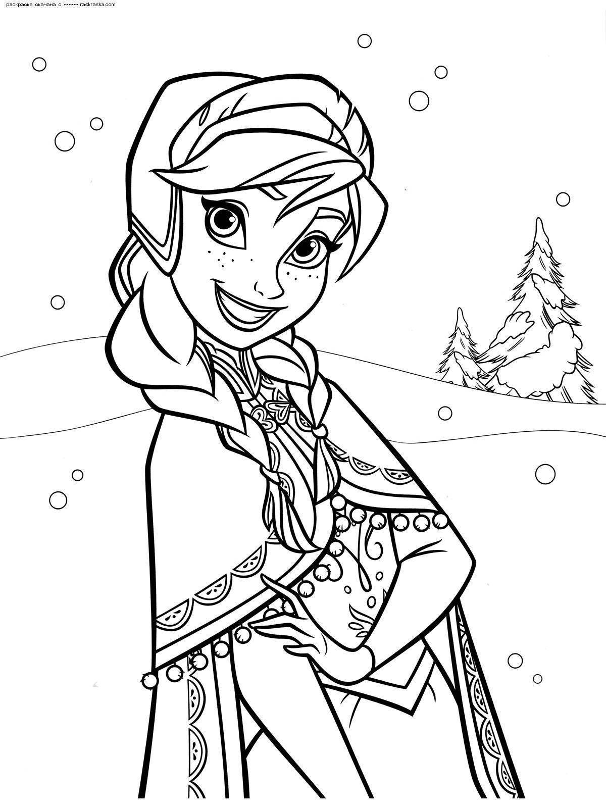 Beautiful coloring for girls elsa and anna