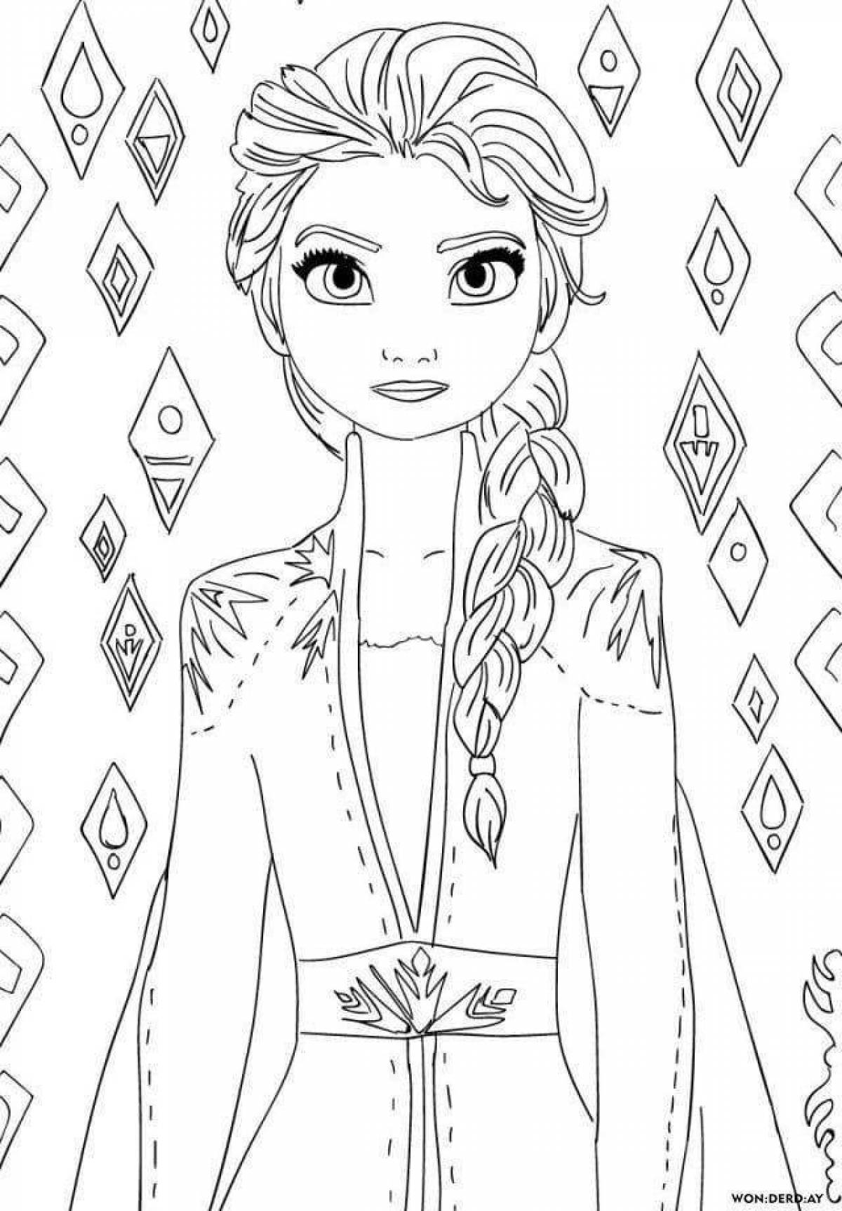 Dazzling coloring book for girls elsa and anna