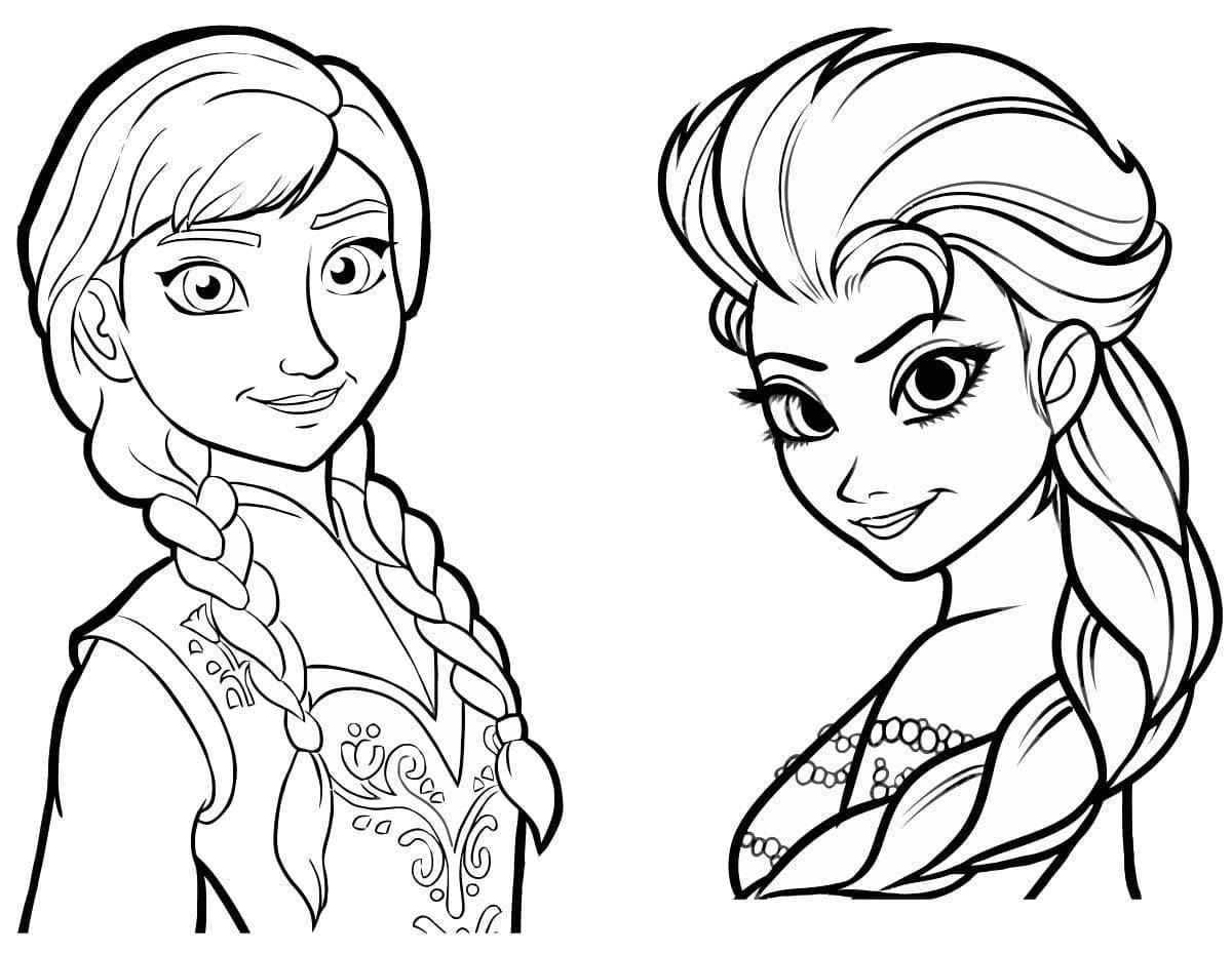 Generous coloring for girls elsa and anna