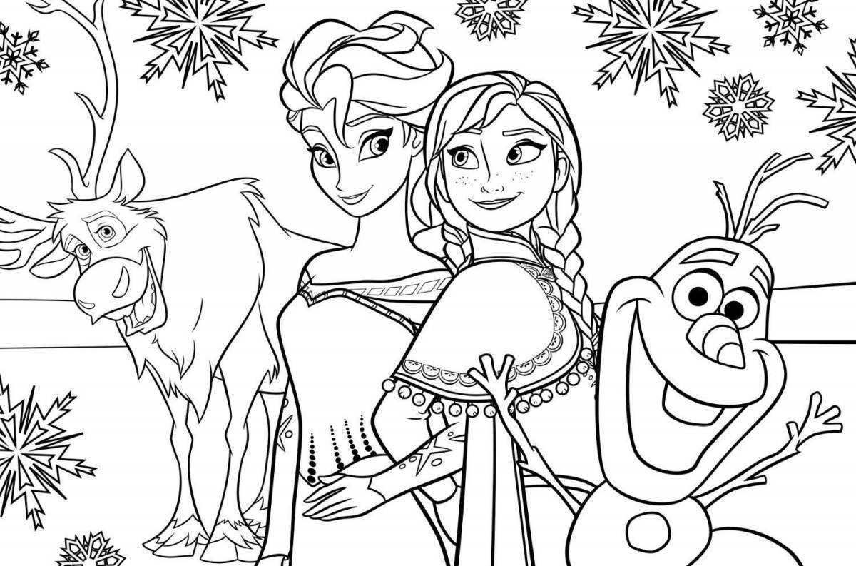 Elsa and anna grandiose coloring book for girls