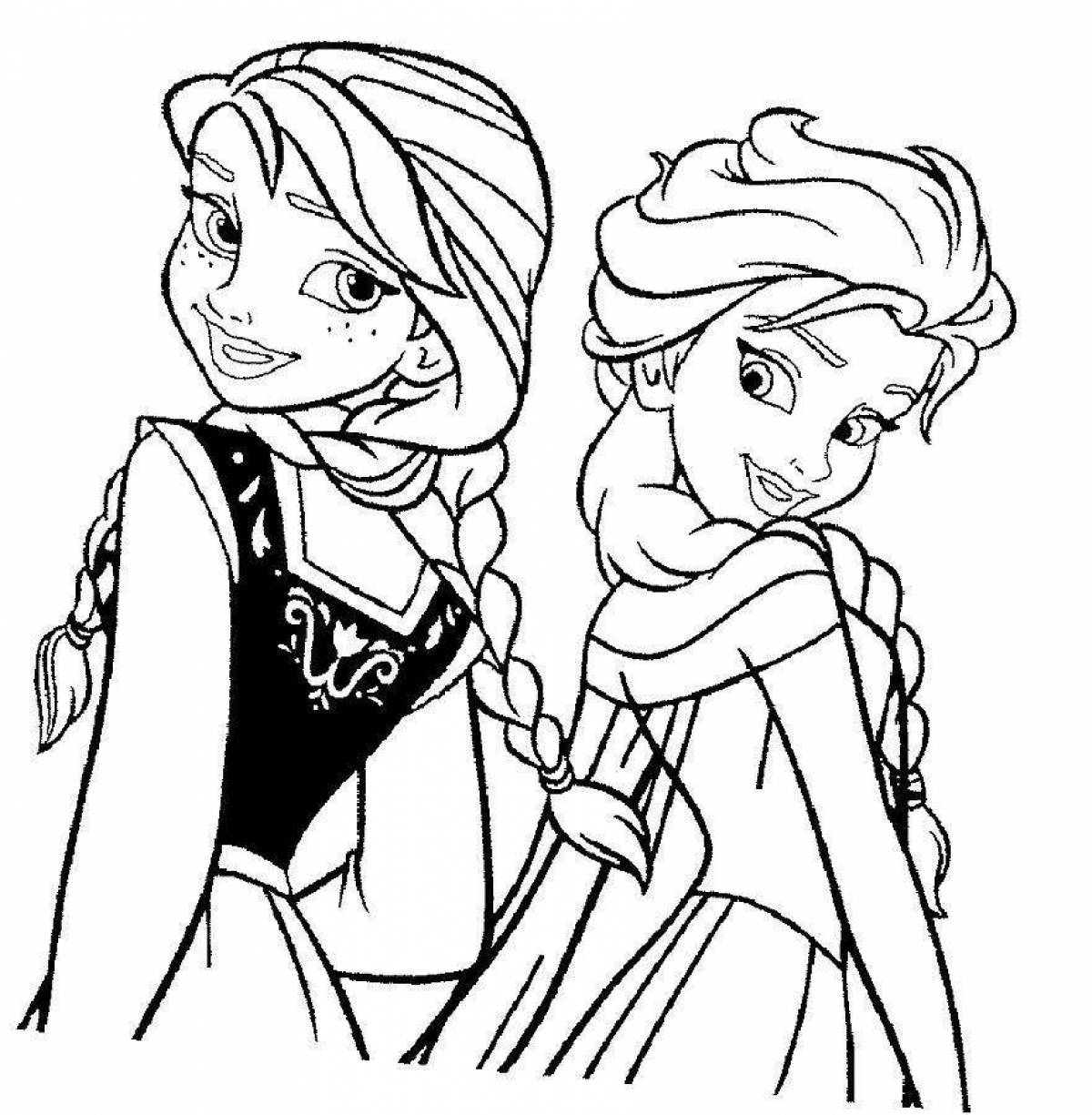 Luxury coloring for girls elsa and anna