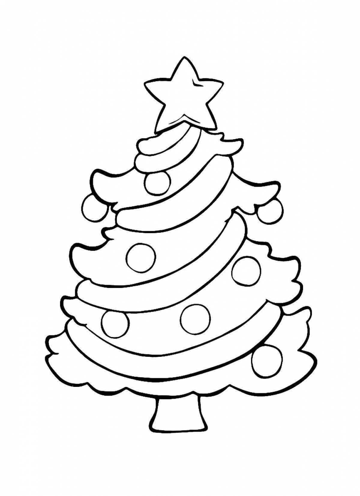 Christmas tree coloring book for children 5-6 years old