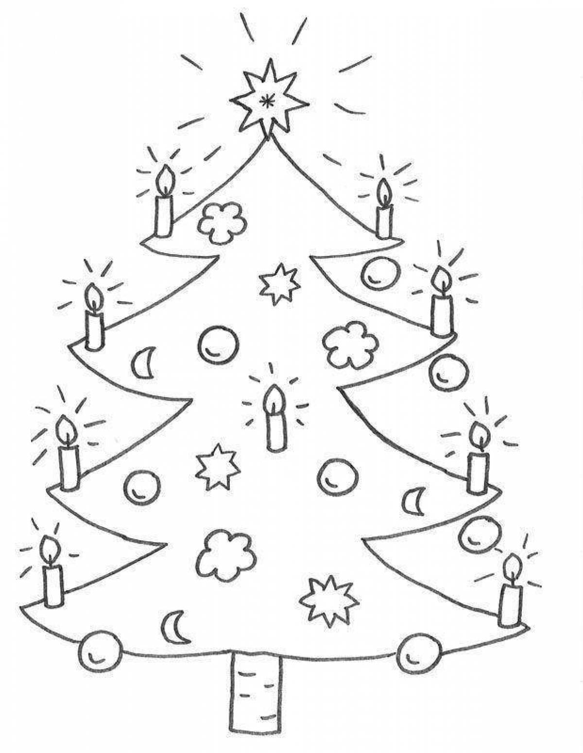 Sparkling Christmas tree coloring book for 5-6 year olds