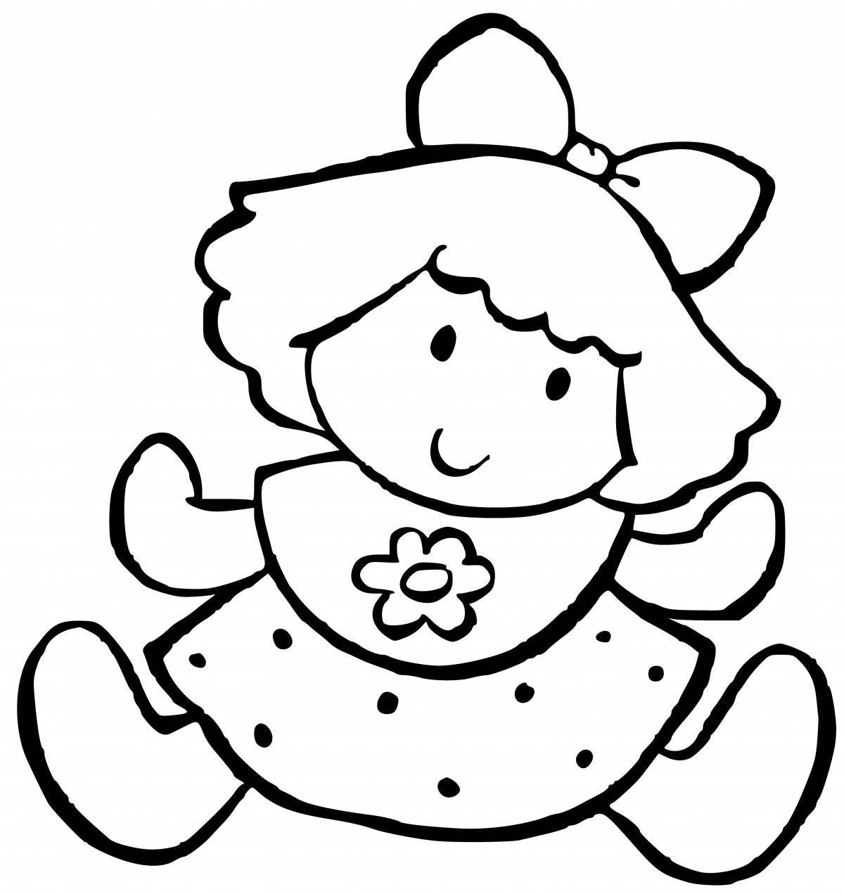 Adorable doll coloring book for 4-5 year olds