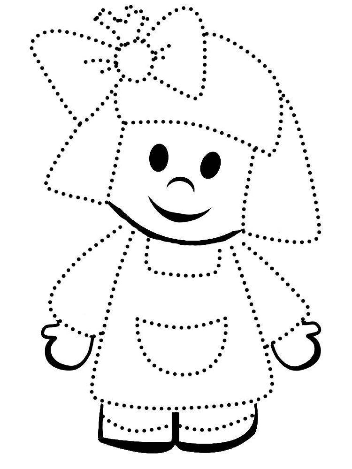 Attractive doll coloring for pre-k