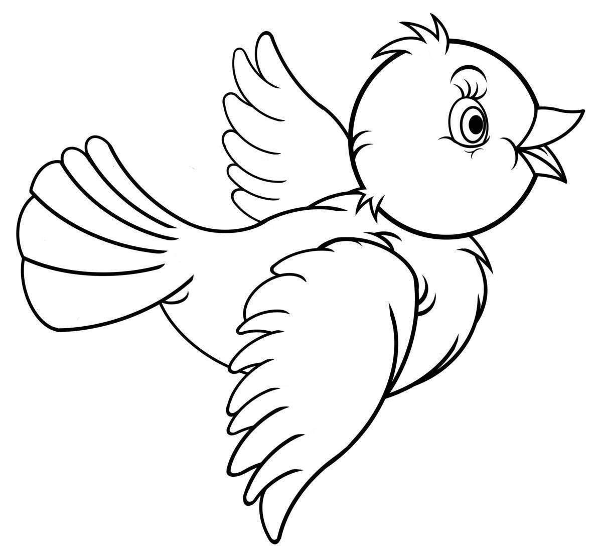 Colorful bird coloring page for kids