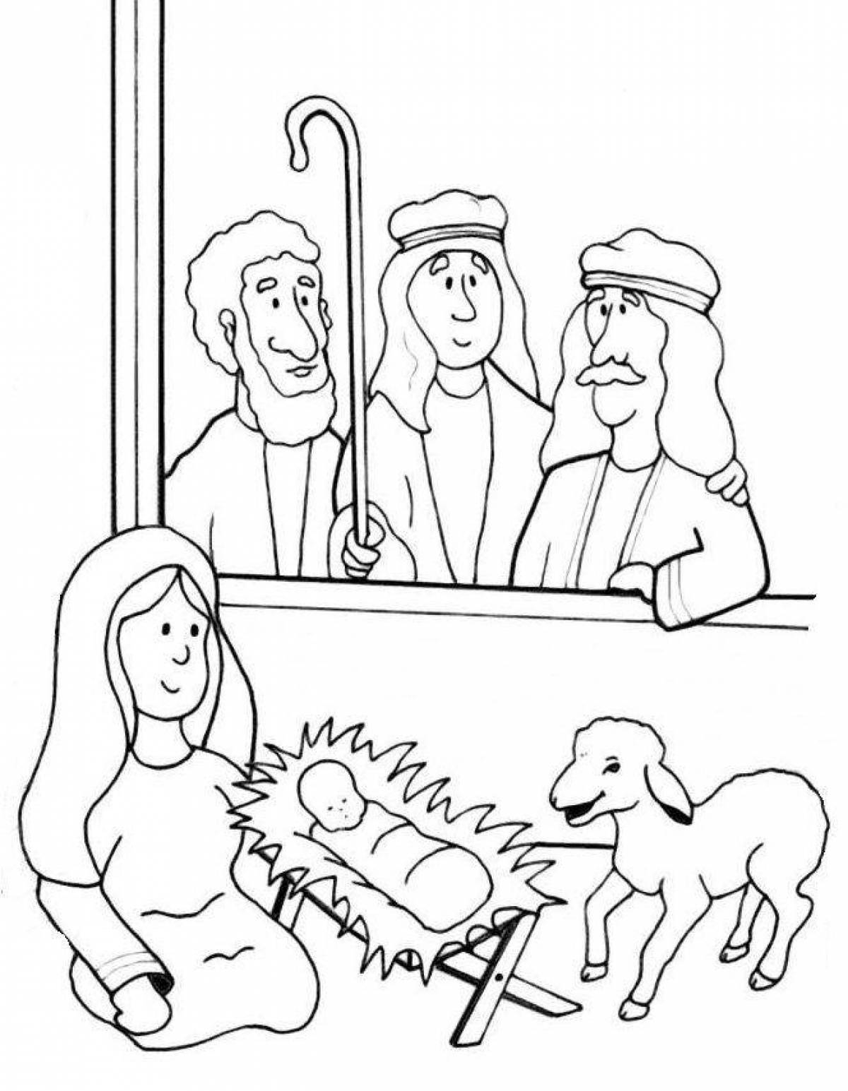 Christmas holiday coloring book for Sunday school kids