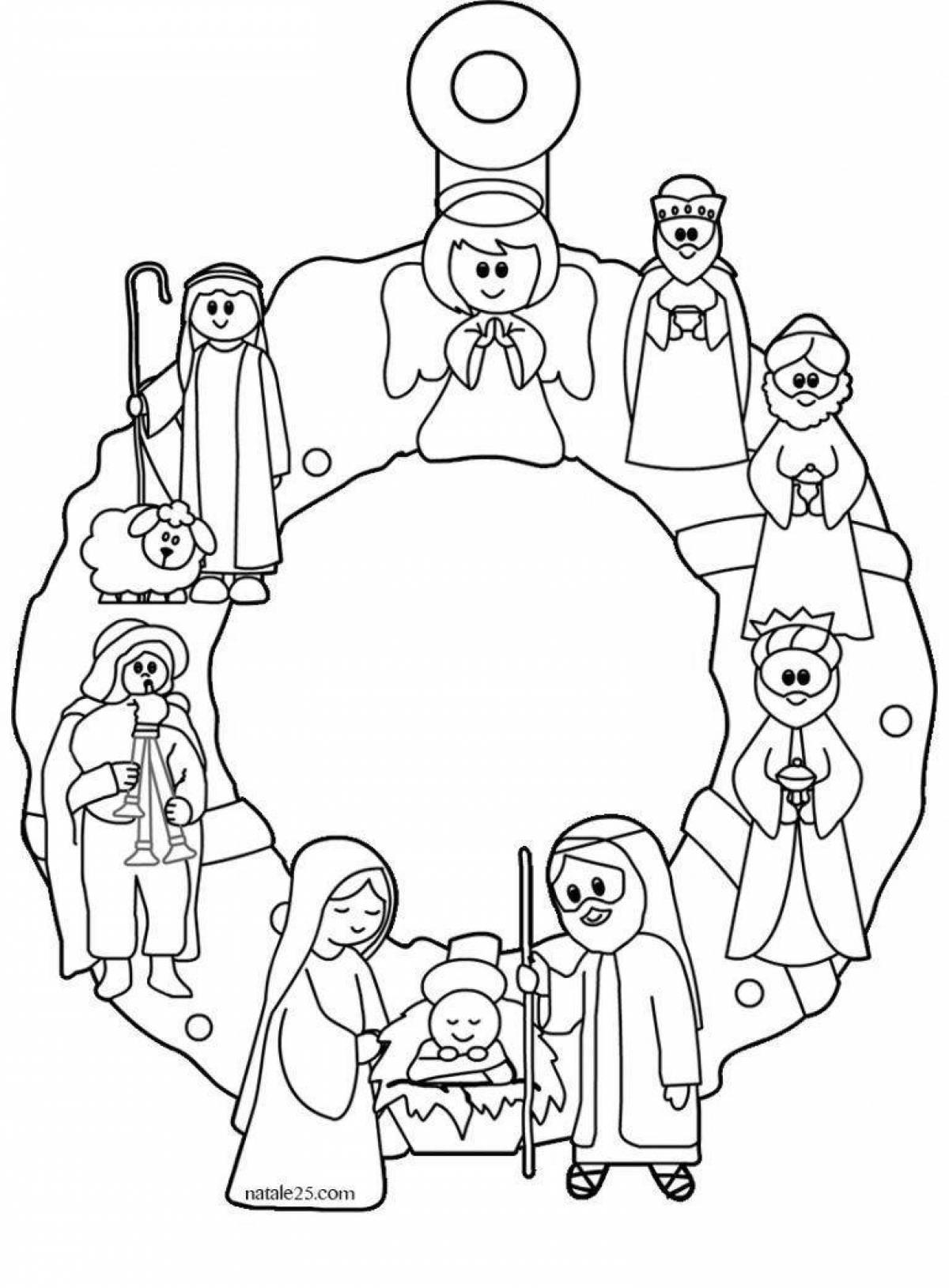 Merry Christmas coloring pages for Sunday school children