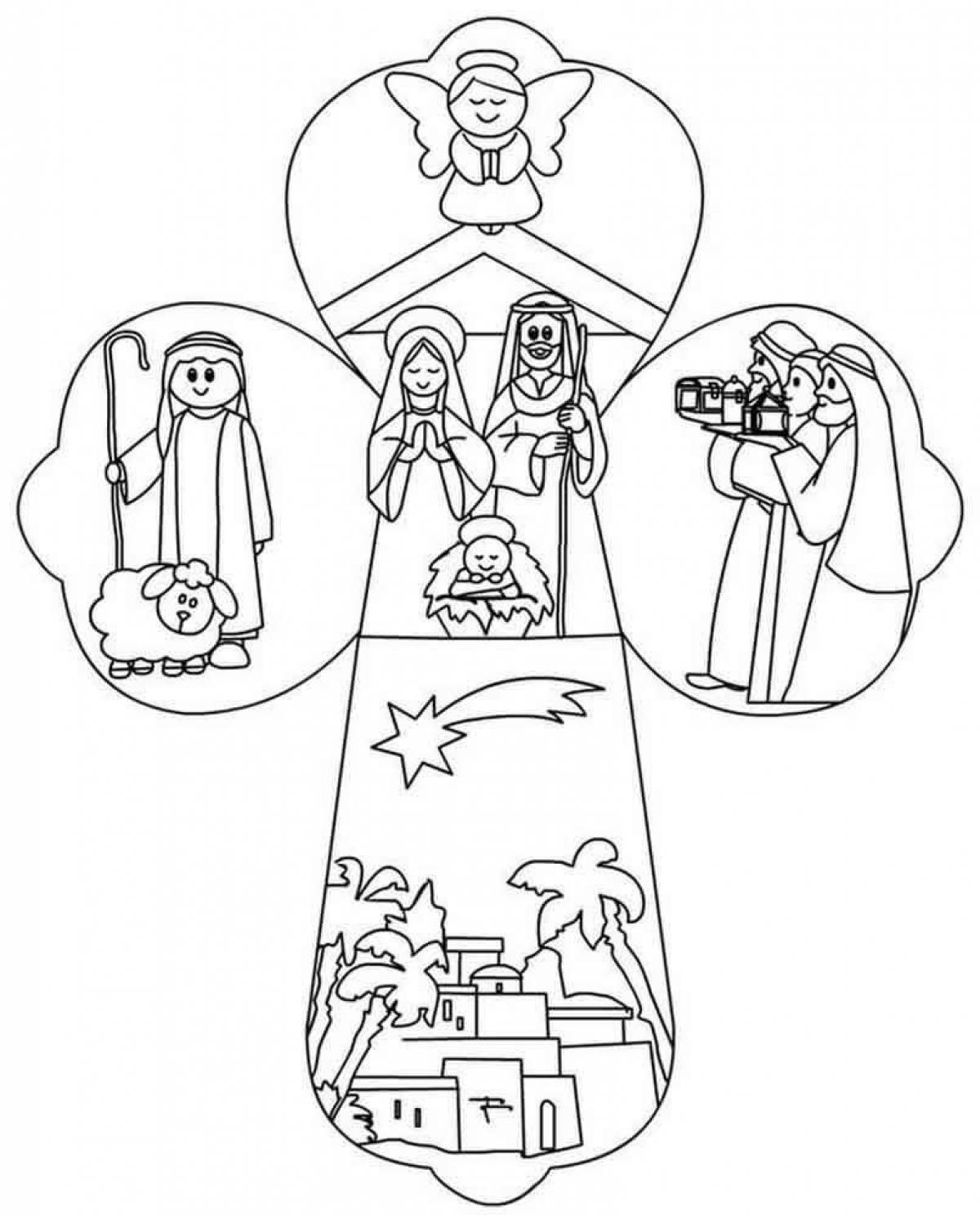 Exalted coloring page christmas for Sunday school kids