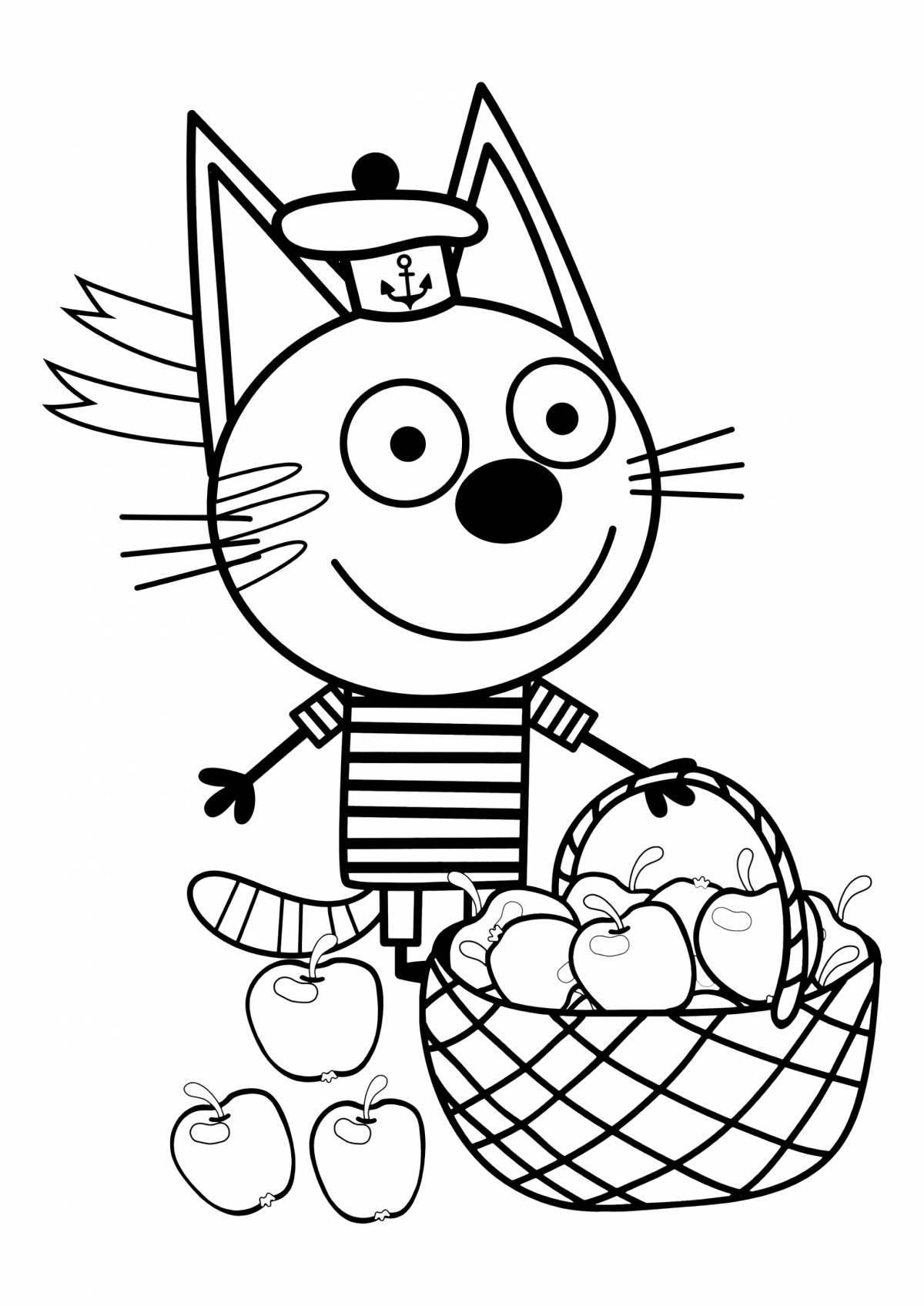 Great three cats coloring book