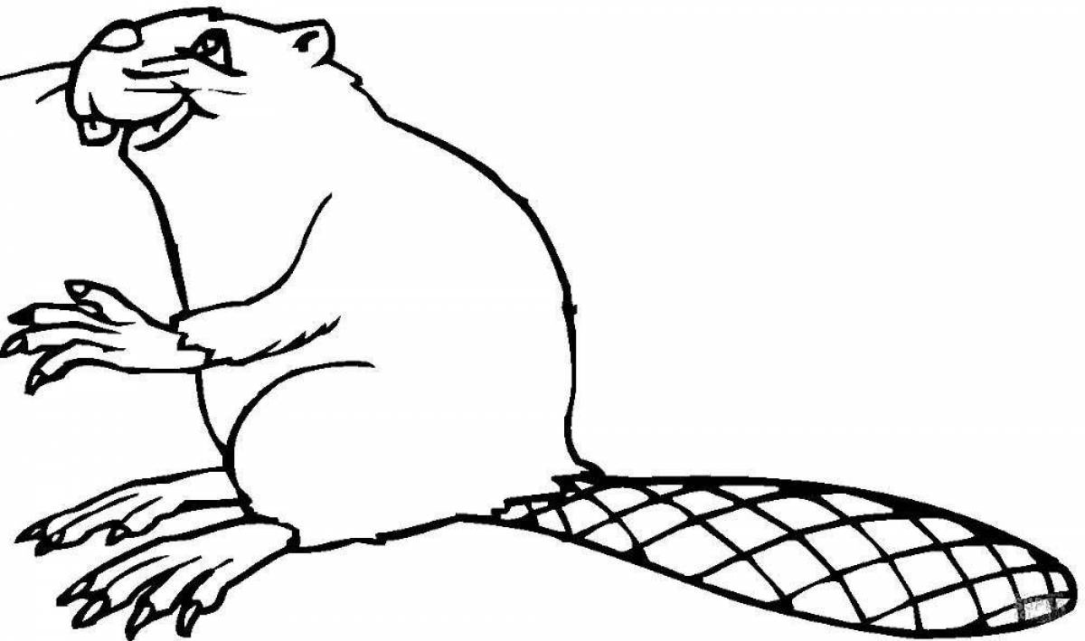 Bright beaver coloring page