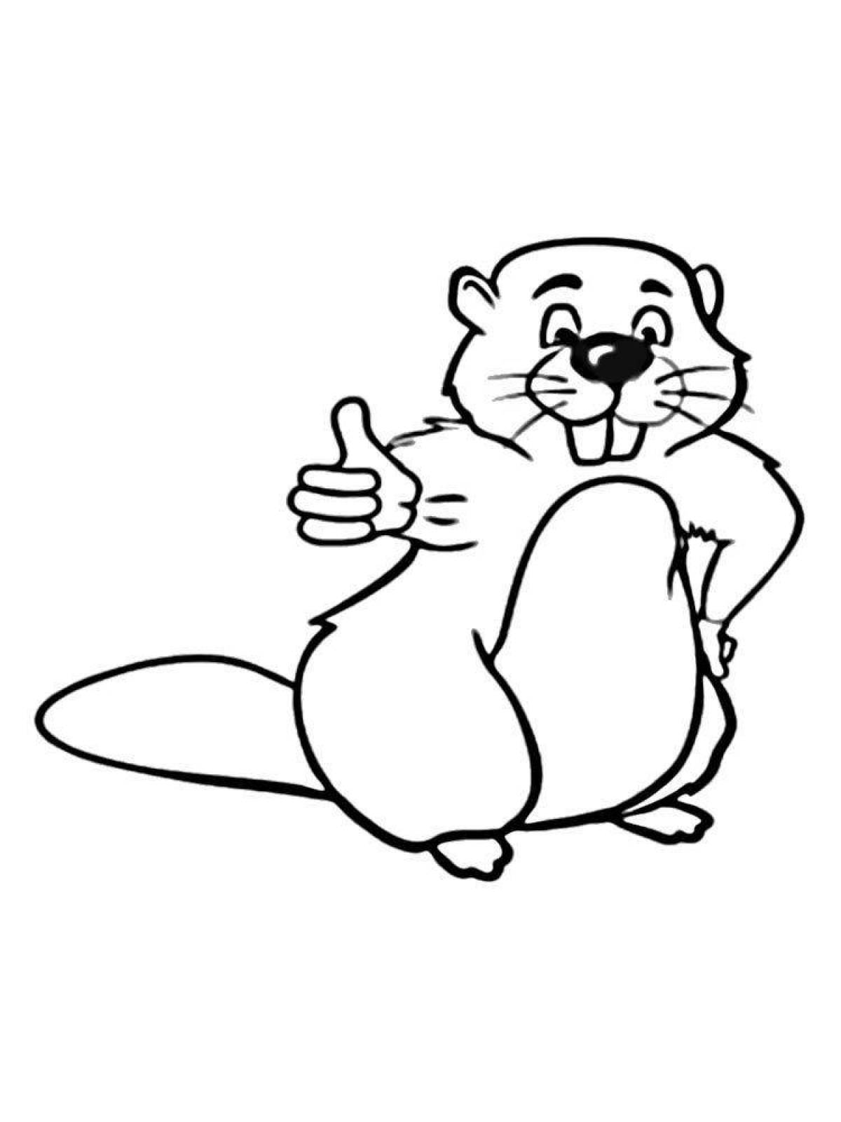 Coloring happy beaver