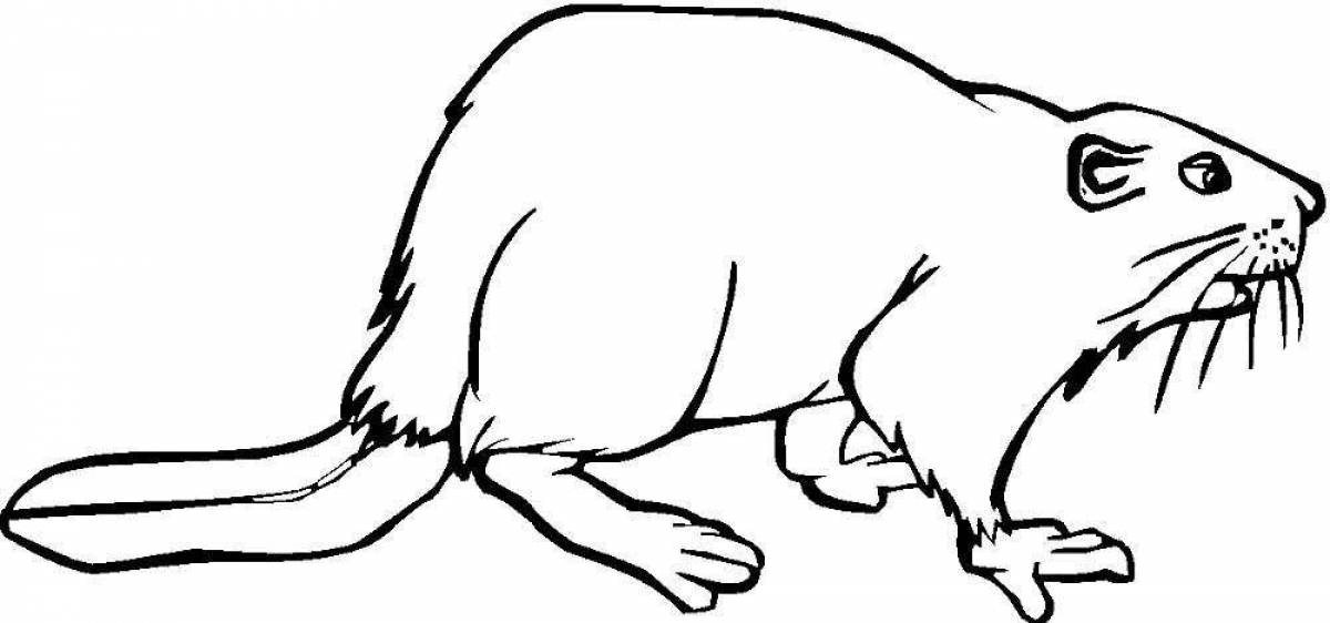 Coloring page funny beaver