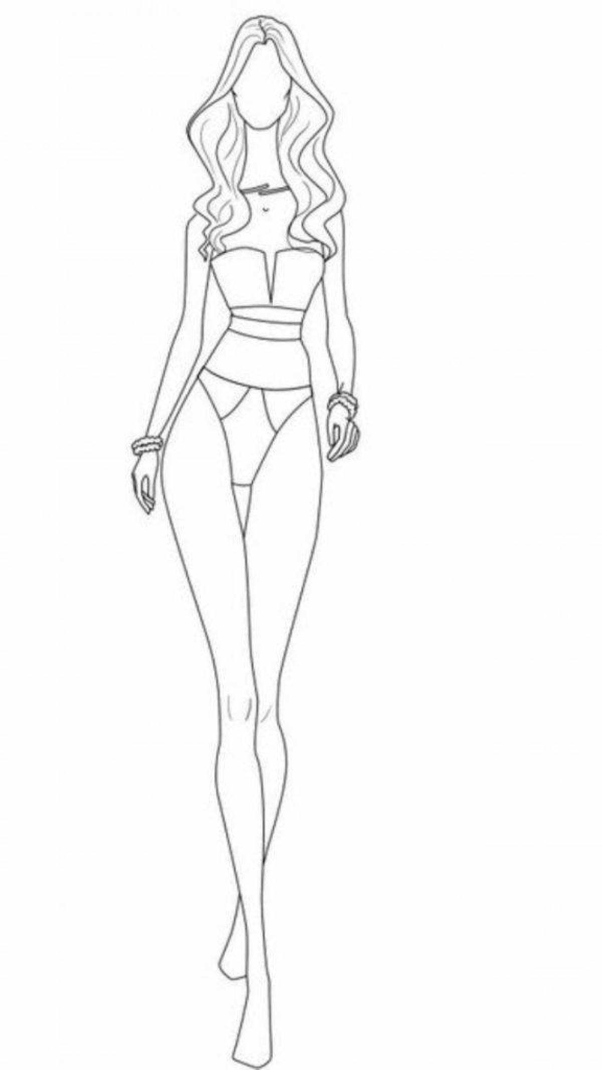 Colorful body coloring page