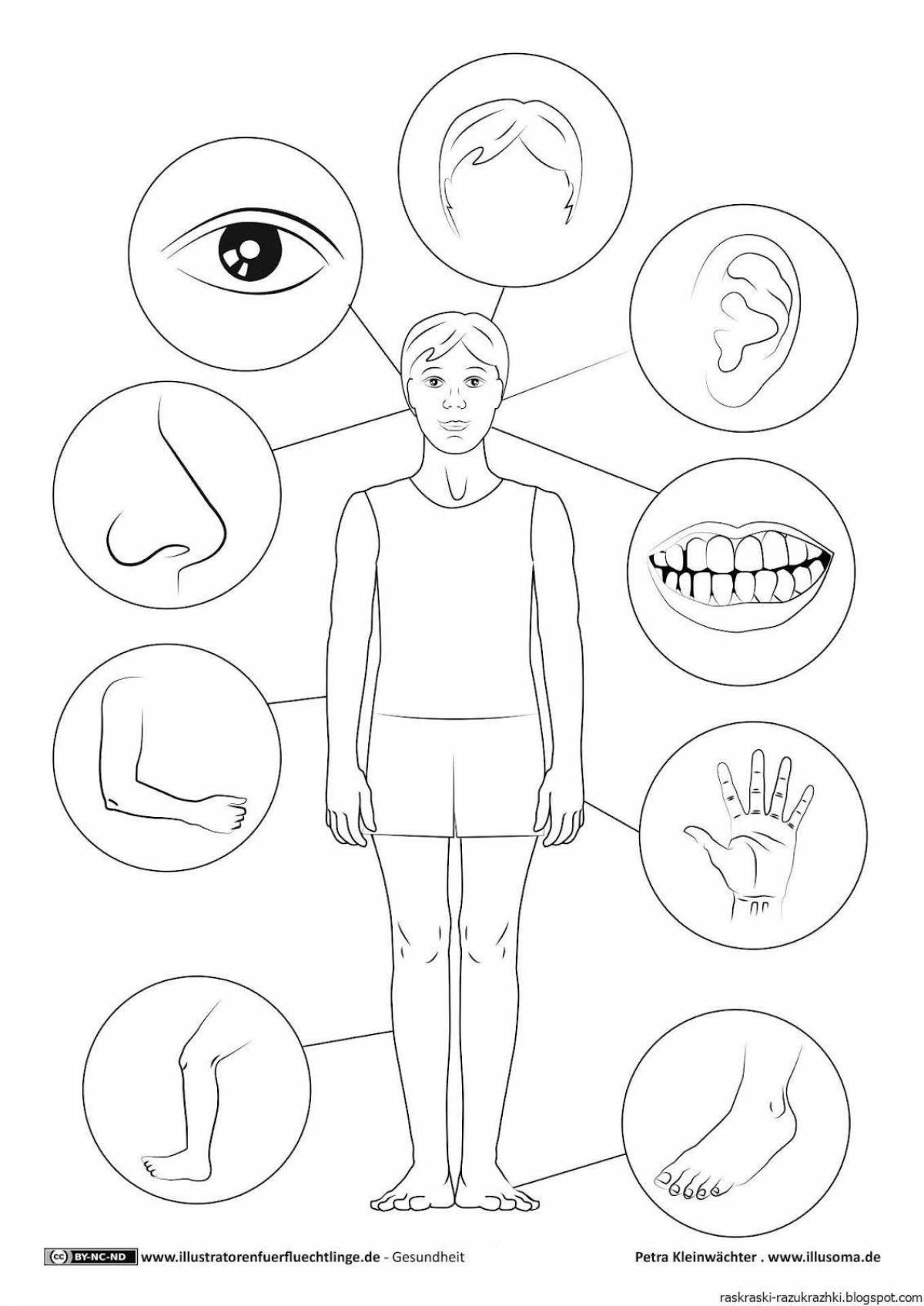 Playful body coloring page