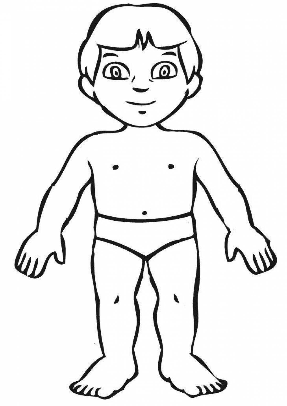 Colorful body coloring page study