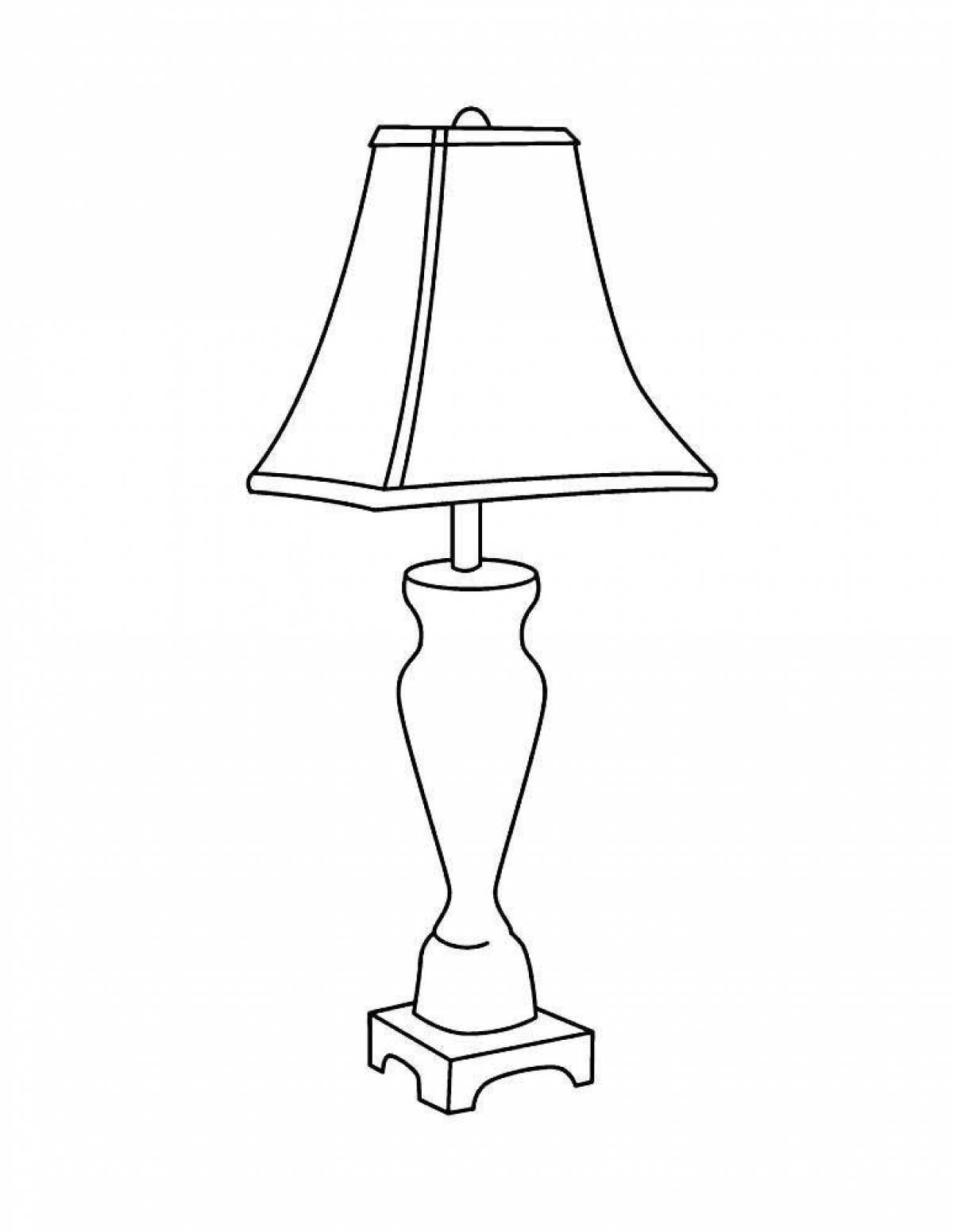 Colourful lamp coloring page