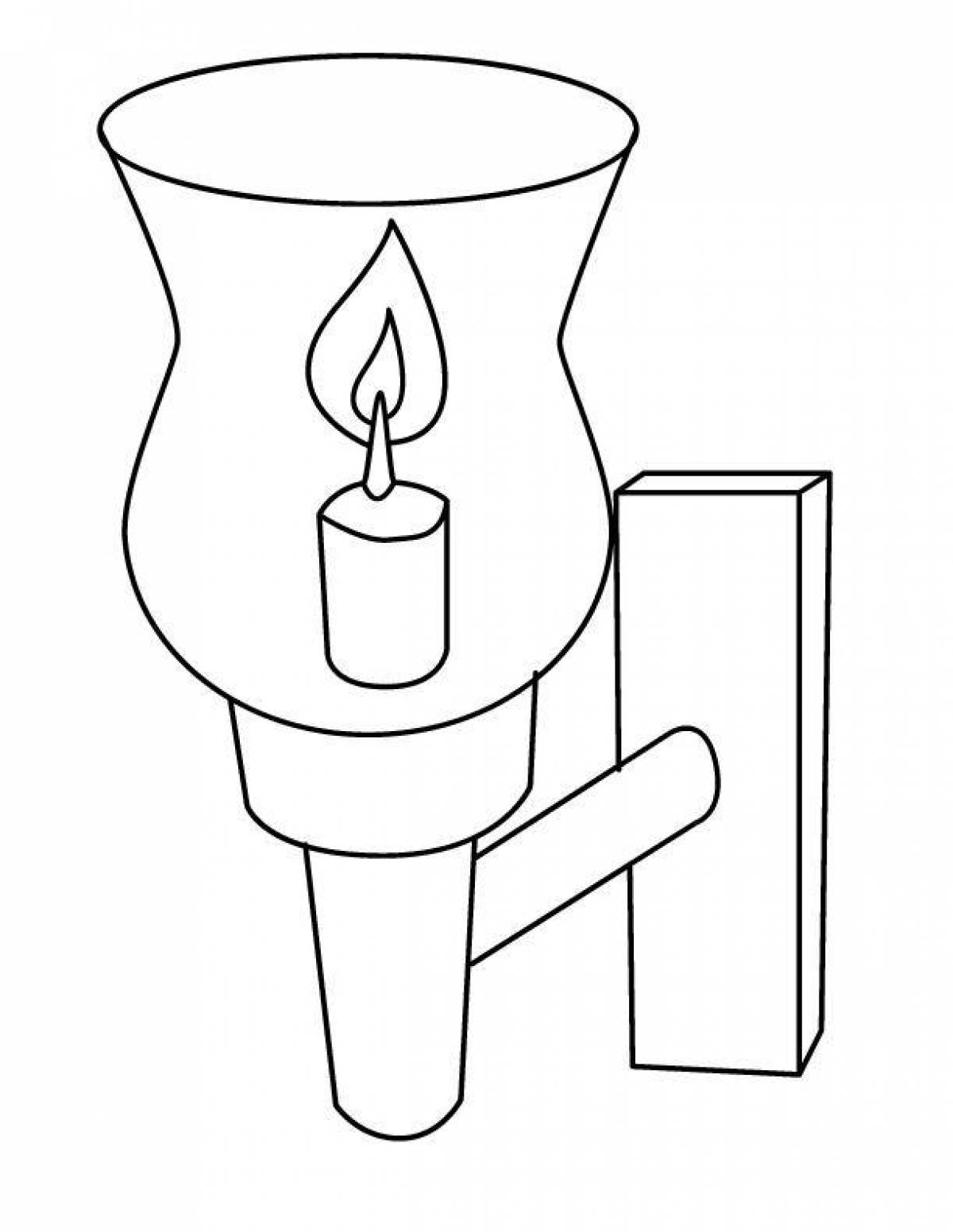 Glowing lamp coloring page