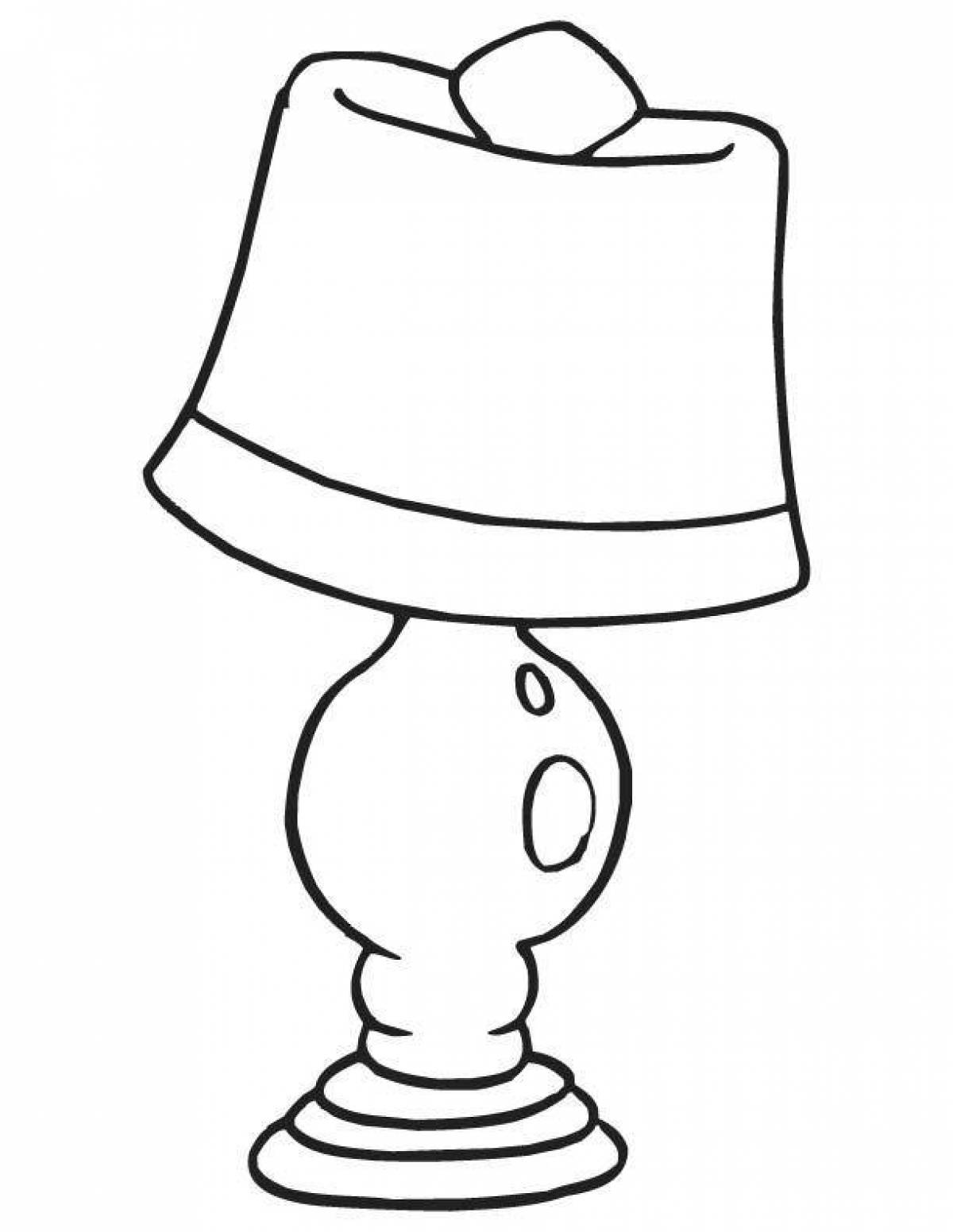 Charming lamp coloring page