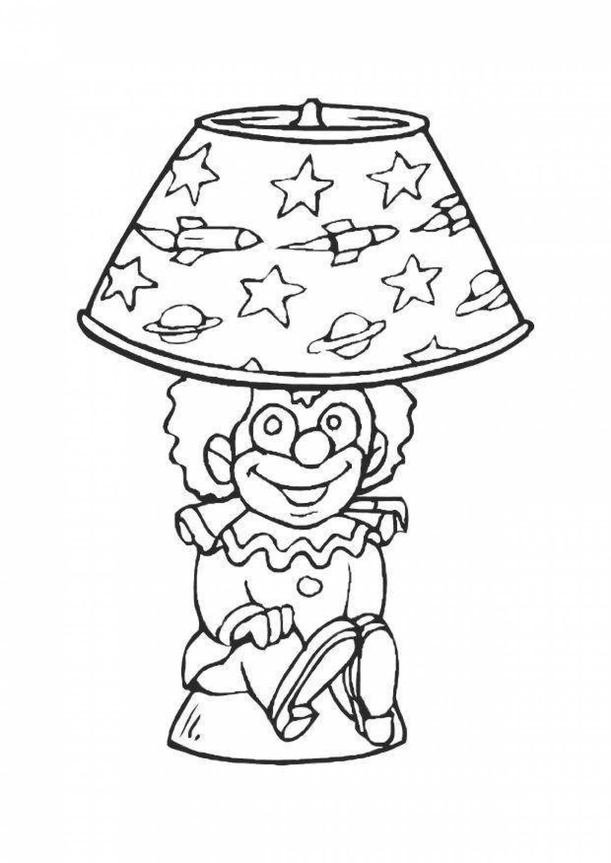 Decorated lamp coloring page