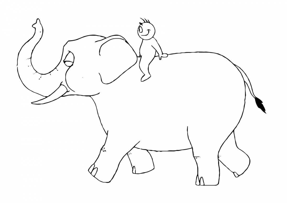 Лучистая раскраска слон куприн