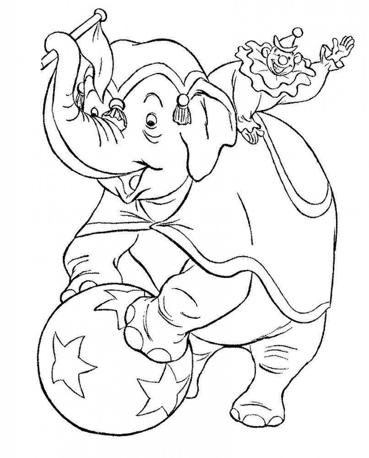 Роскошная раскраска слон куприн