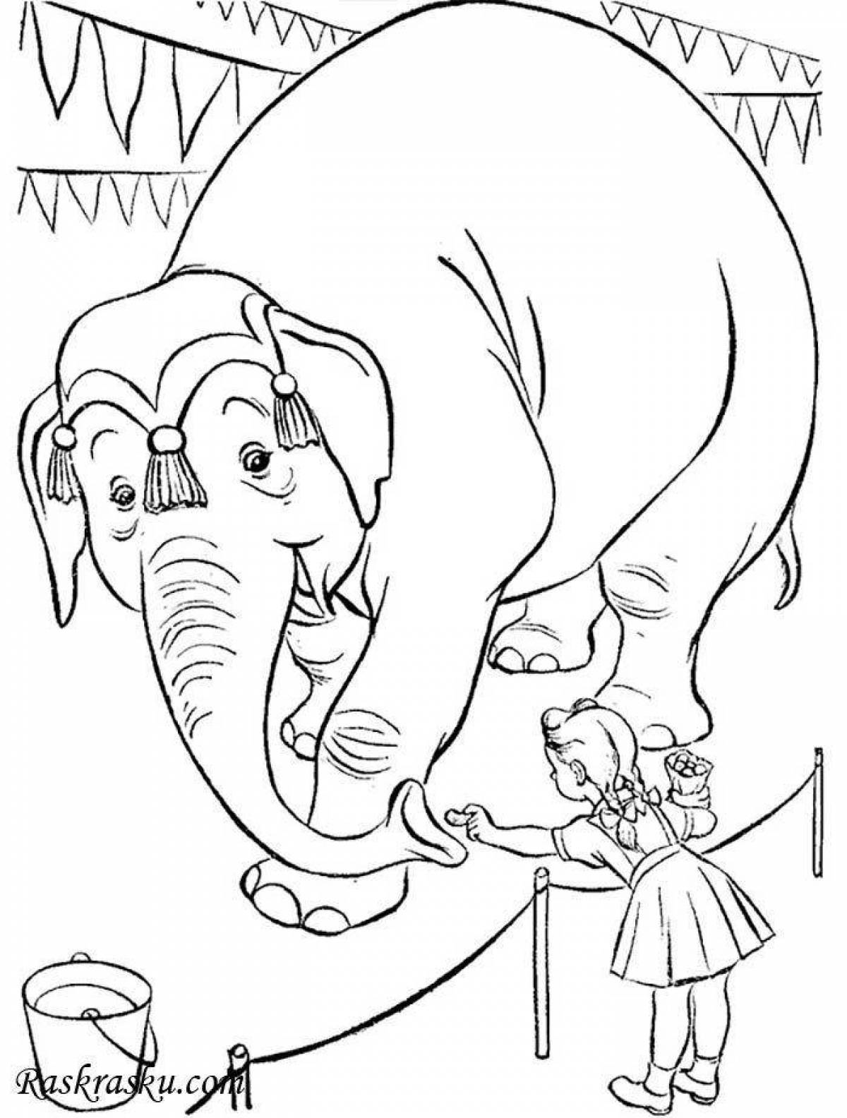 Статный раскраска слон куприн